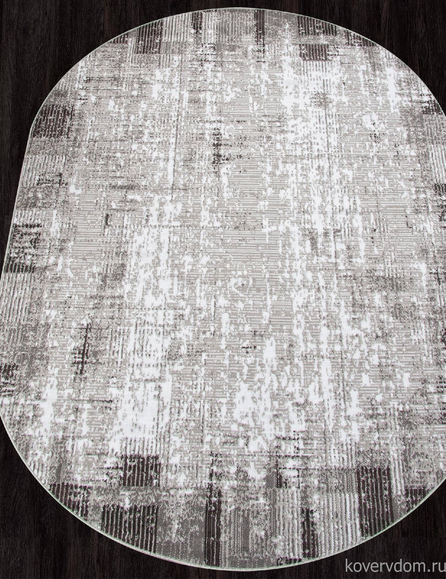 Ковер SILVER-A F396 GRAY Овал