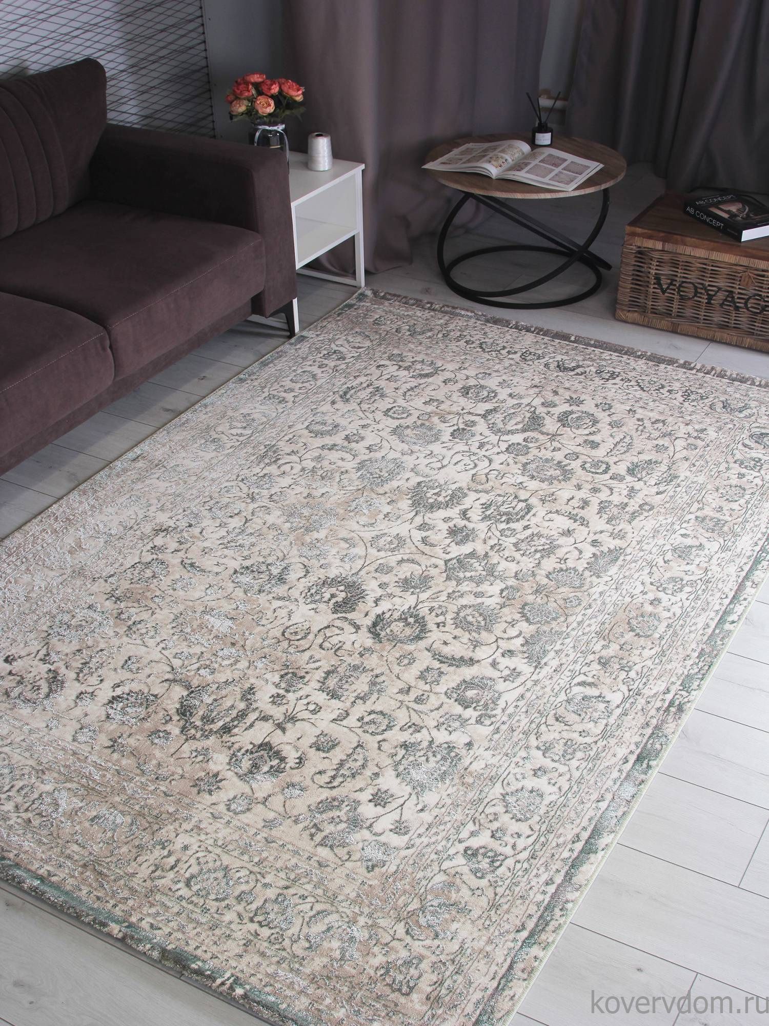 Ковер LILY 8504A S.WHITE / P.GREEN