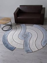 Круглый ковер синий SAFIR 00836T GREY / BLUE Круг