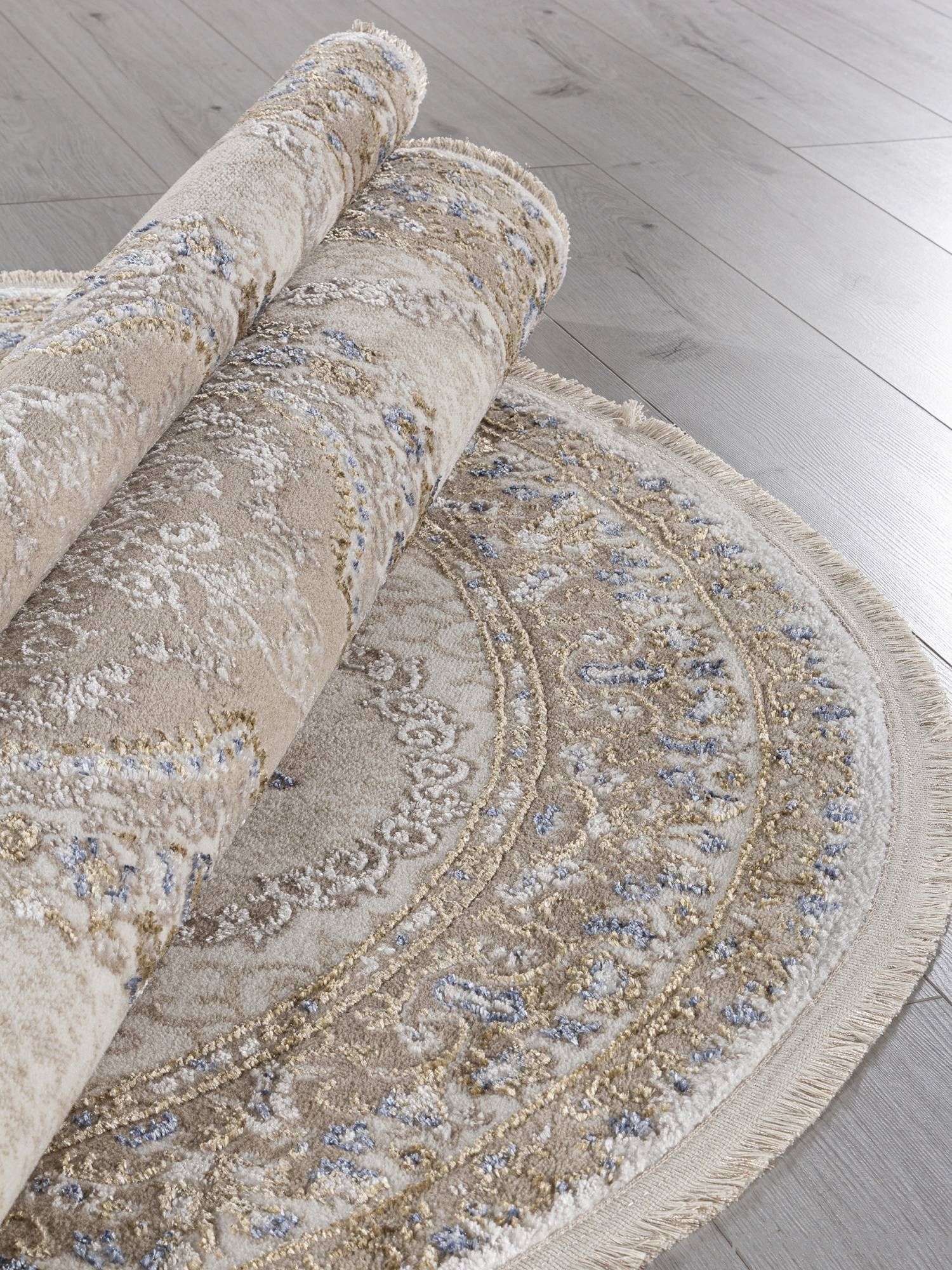 Ковер MOSSO 27226A BEIGE / NAVY Овал