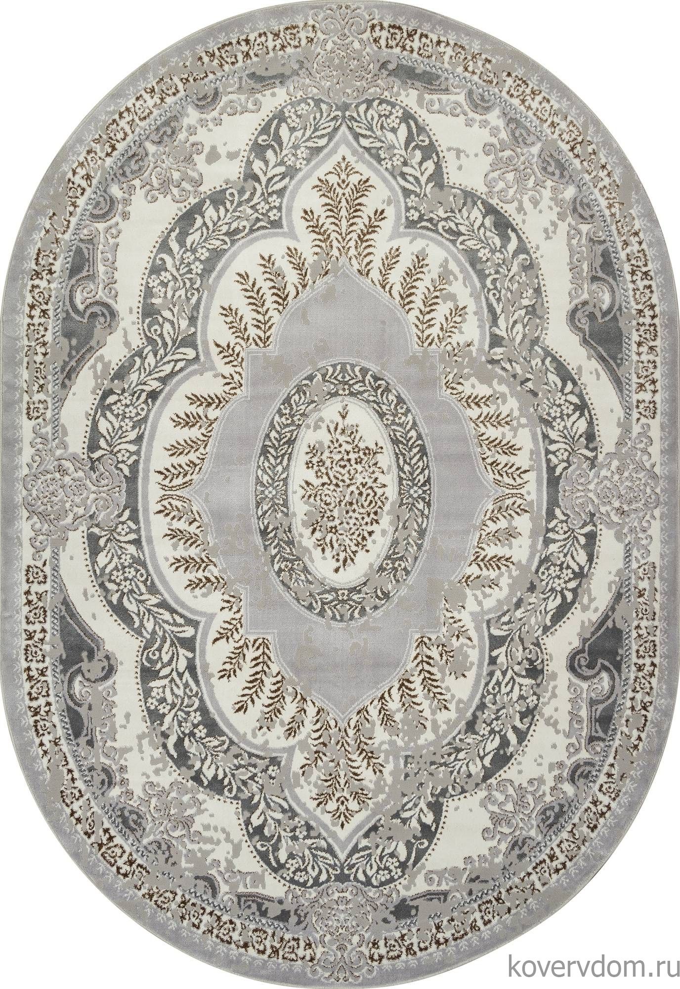 Ковер PALERMO F290 GRAY-GREEN Овал