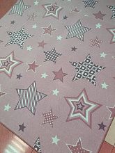 Яркий детский ковер-палас ЗВЕЗДЫ СИЯЮТ-A розовый