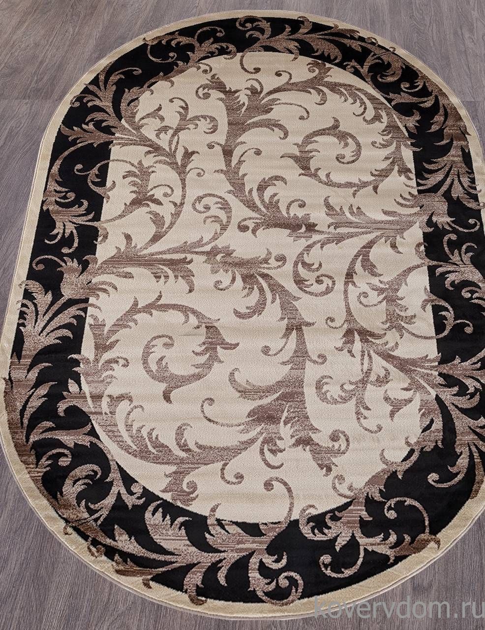 Ковер COLIZEY D156 CREAM-BLACK Овал